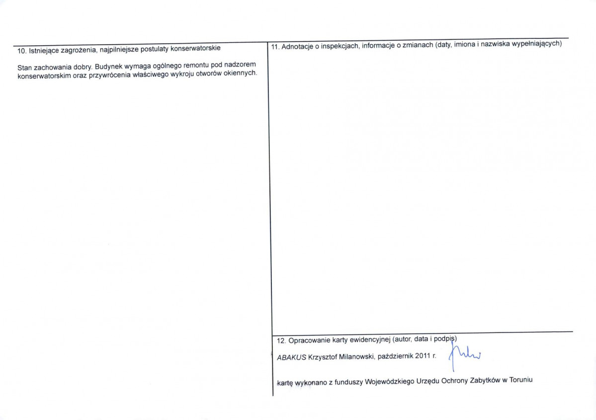 Karta obiektu niewpisanego do rejestru, skan nr 2