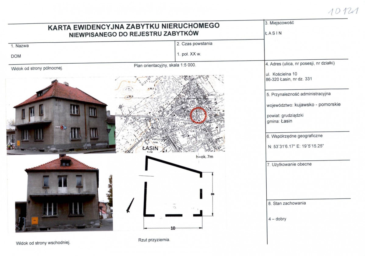 Karta obiektu niewpisanego do rejestru, skan nr 1