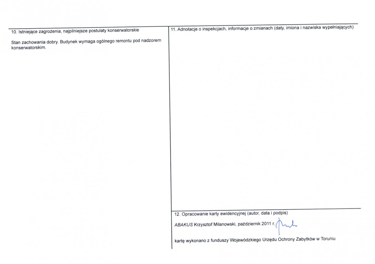 Karta obiektu niewpisanego do rejestru, skan nr 2