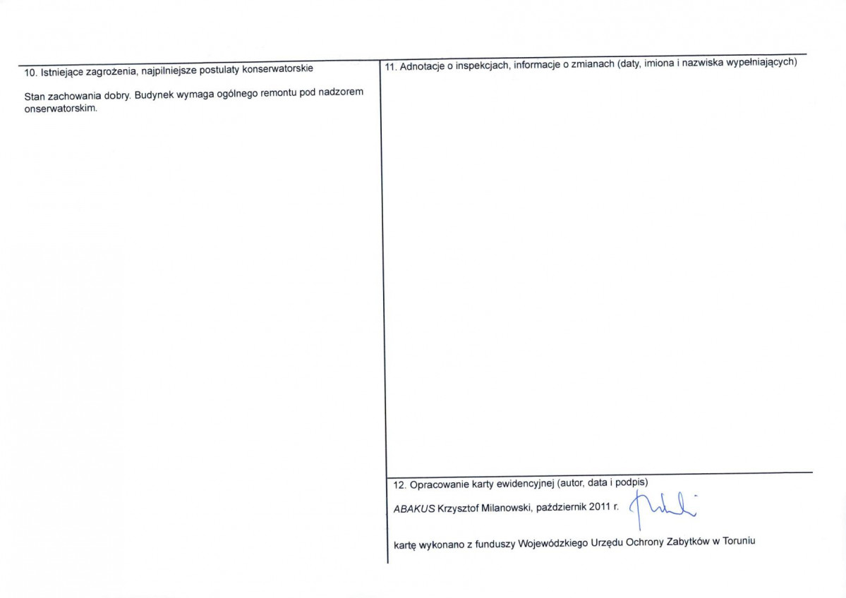 Karta obiektu niewpisanego do rejestru, skan nr 2