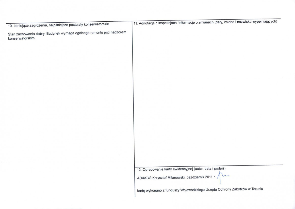 Karta obiektu niewpisanego do rejestru, skan nr 2