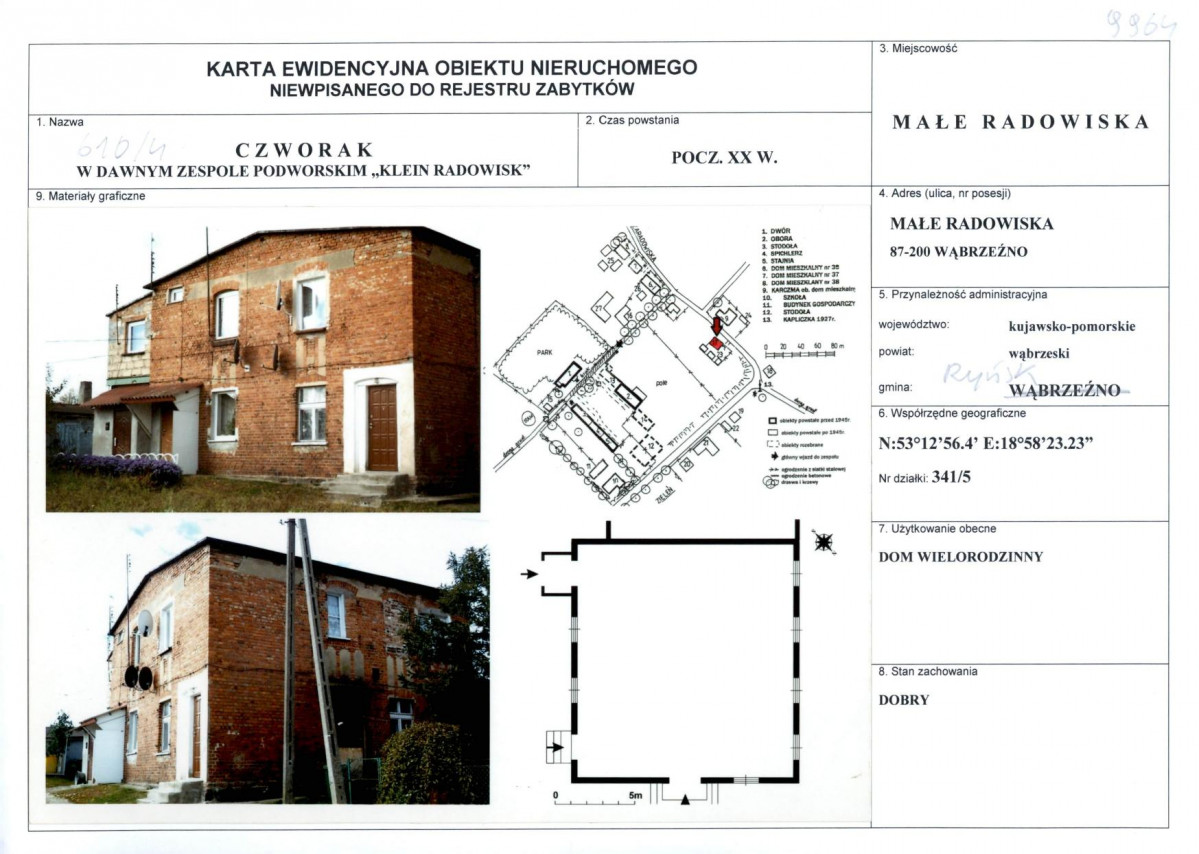 KEZN - Karta obiektu niewpisanego do rejestru, skan nr 1