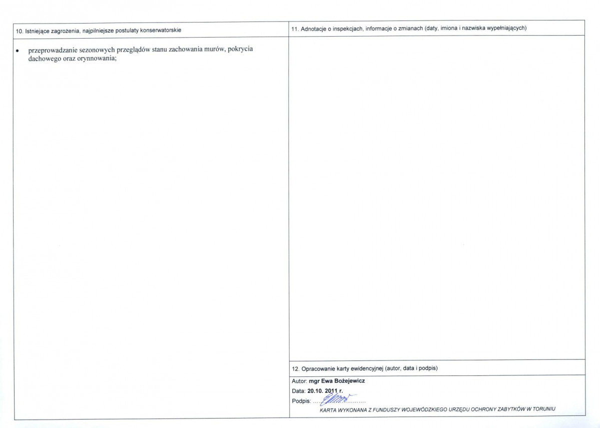 KEZN - Karta obiektu niewpisanego do rejestru, skan nr 2