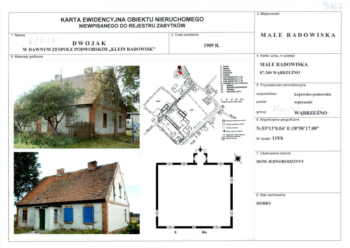 KEZN - Karta obiektu niewpisanego do rejestru, skan nr 1