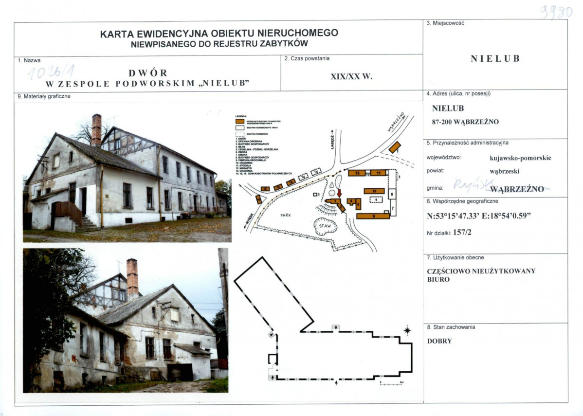 KEZN - Karta obiektu niewpisanego do rejestru, skan nr 1