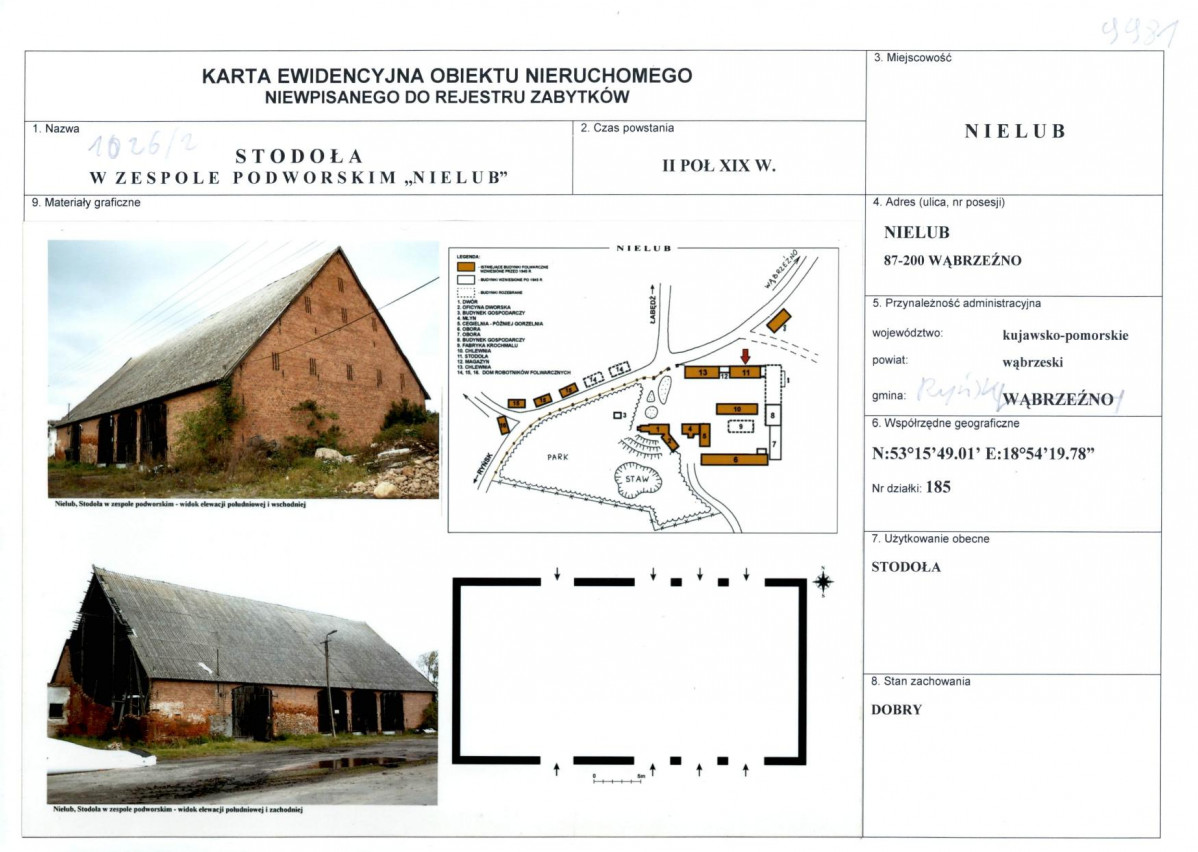 KEZN - Karta obiektu niewpisanego do rejestru, skan nr 1