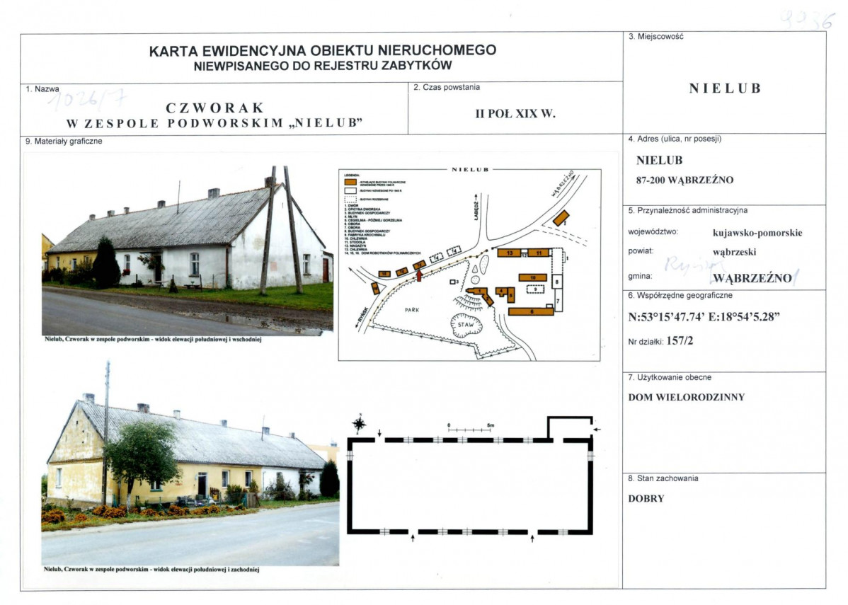 KEZN - Karta obiektu niewpisanego do rejestru, skan nr 1