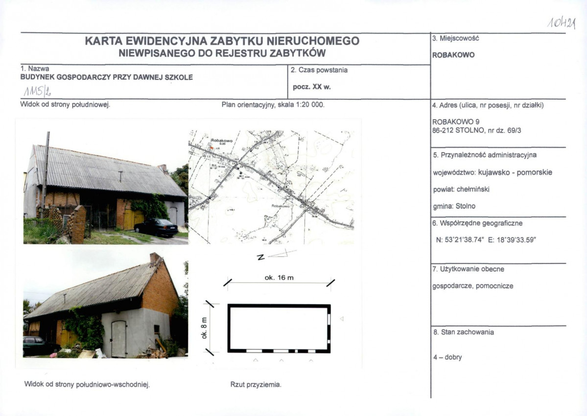 KEZN - Karta obiektu niewpisanego do rejestru, skan nr 1