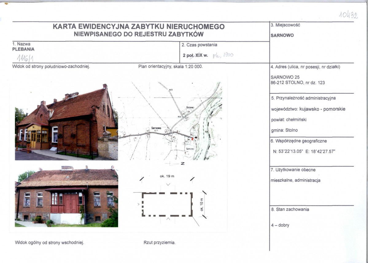 KEZN - Karta obiektu niewpisanego do rejestru, skan nr 1
