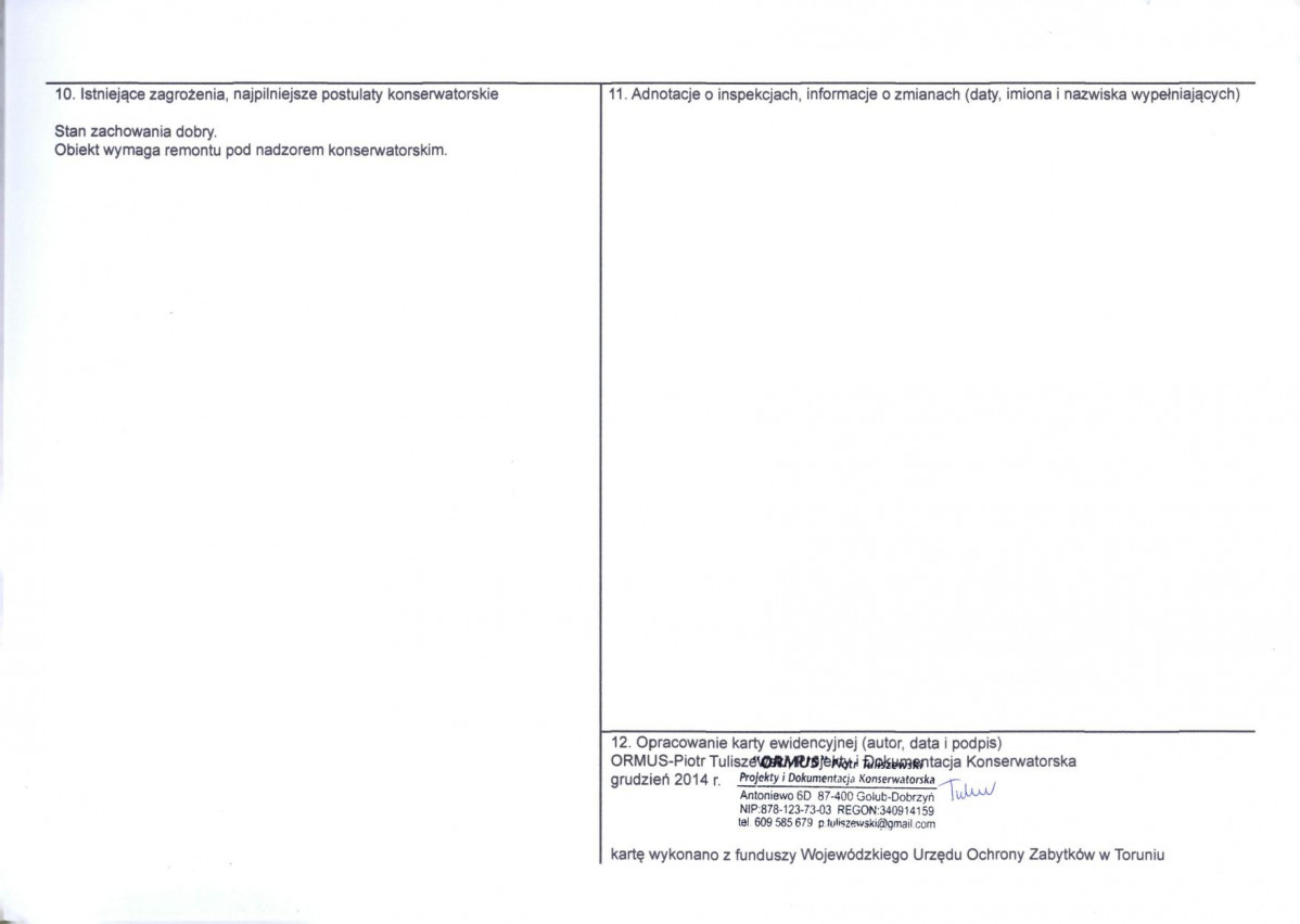 KEZN - Karta obiektu niewpisanego do rejestru, skan nr 2