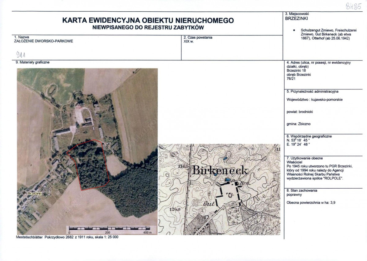 KEZN - Karta obiektu niewpisanego do rejestru, skan nr 1