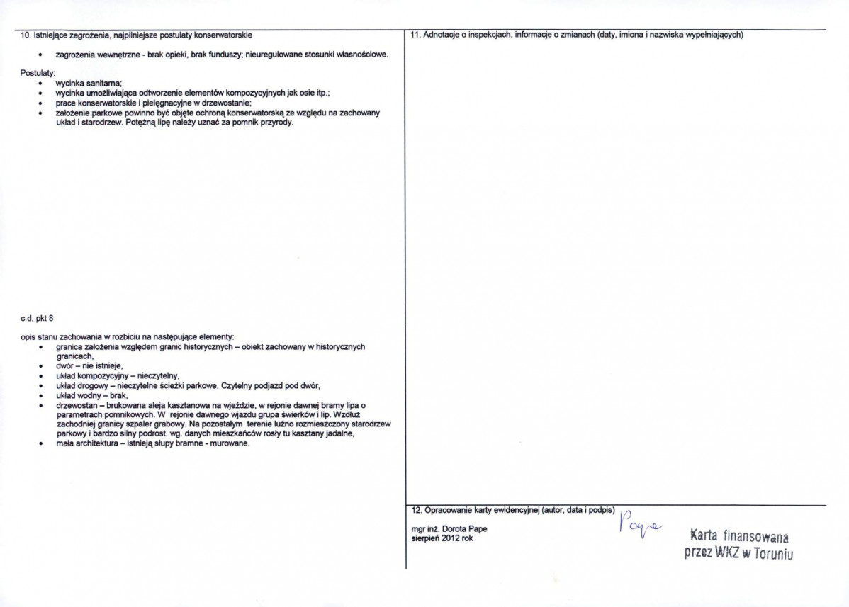 KEZN - Karta obiektu niewpisanego do rejestru, skan nr 2