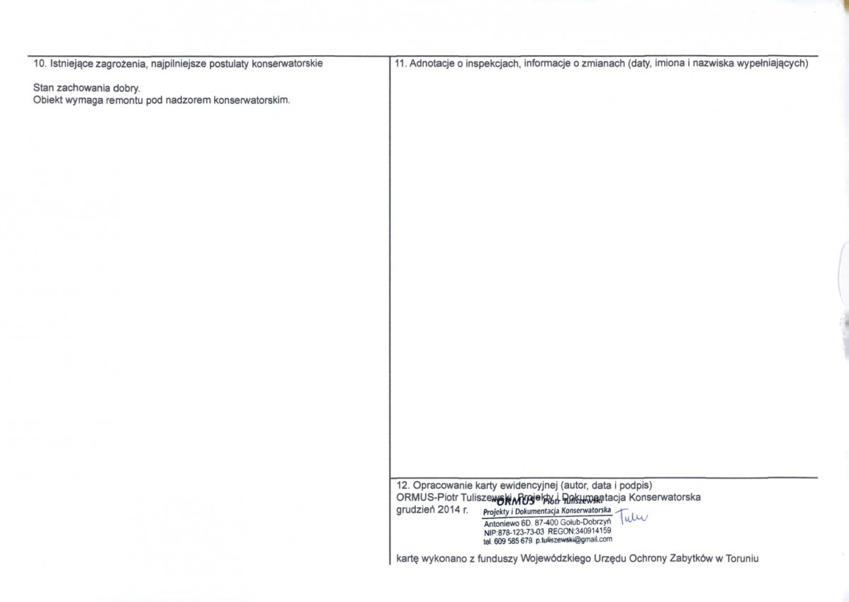 KEZN - Karta obiektu niewpisanego do rejestru, skan nr 2
