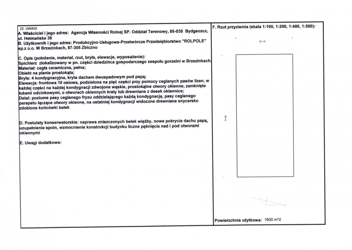 Karta obiektu niewpisanego do rejestru, skan nr 2