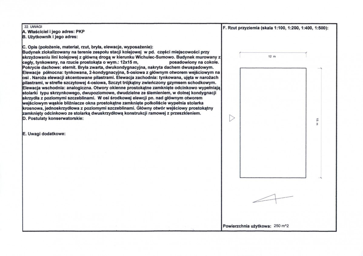 Karta obiektu niewpisanego do rejestru, skan nr 2