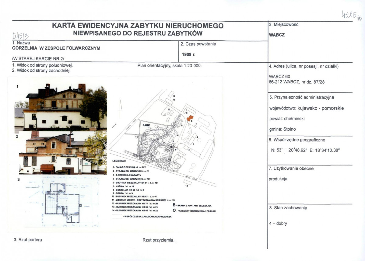 KEZN - Karta obiektu niewpisanego do rejestru, skan nr 1