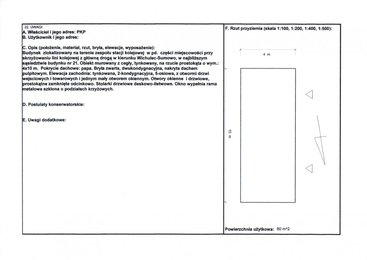 Karta obiektu niewpisanego do rejestru, skan nr 2