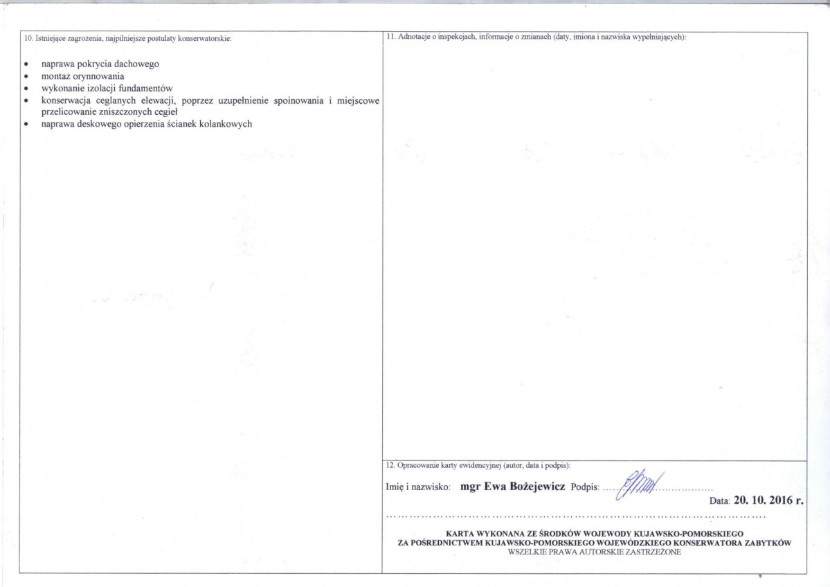 Karta obiektu niewpisanego do rejestru, skan nr 2