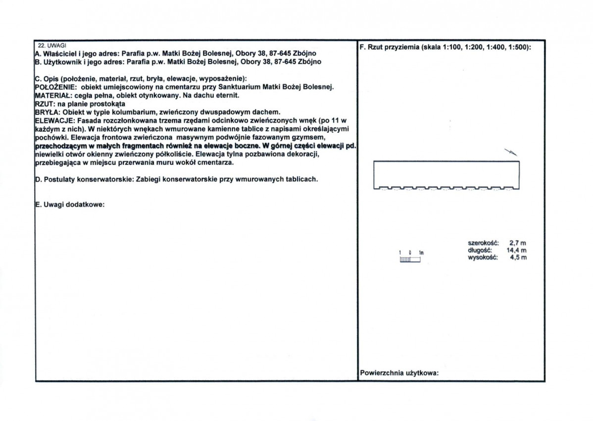 KEZN - Karta obiektu niewpisanego do rejestru, skan nr 2