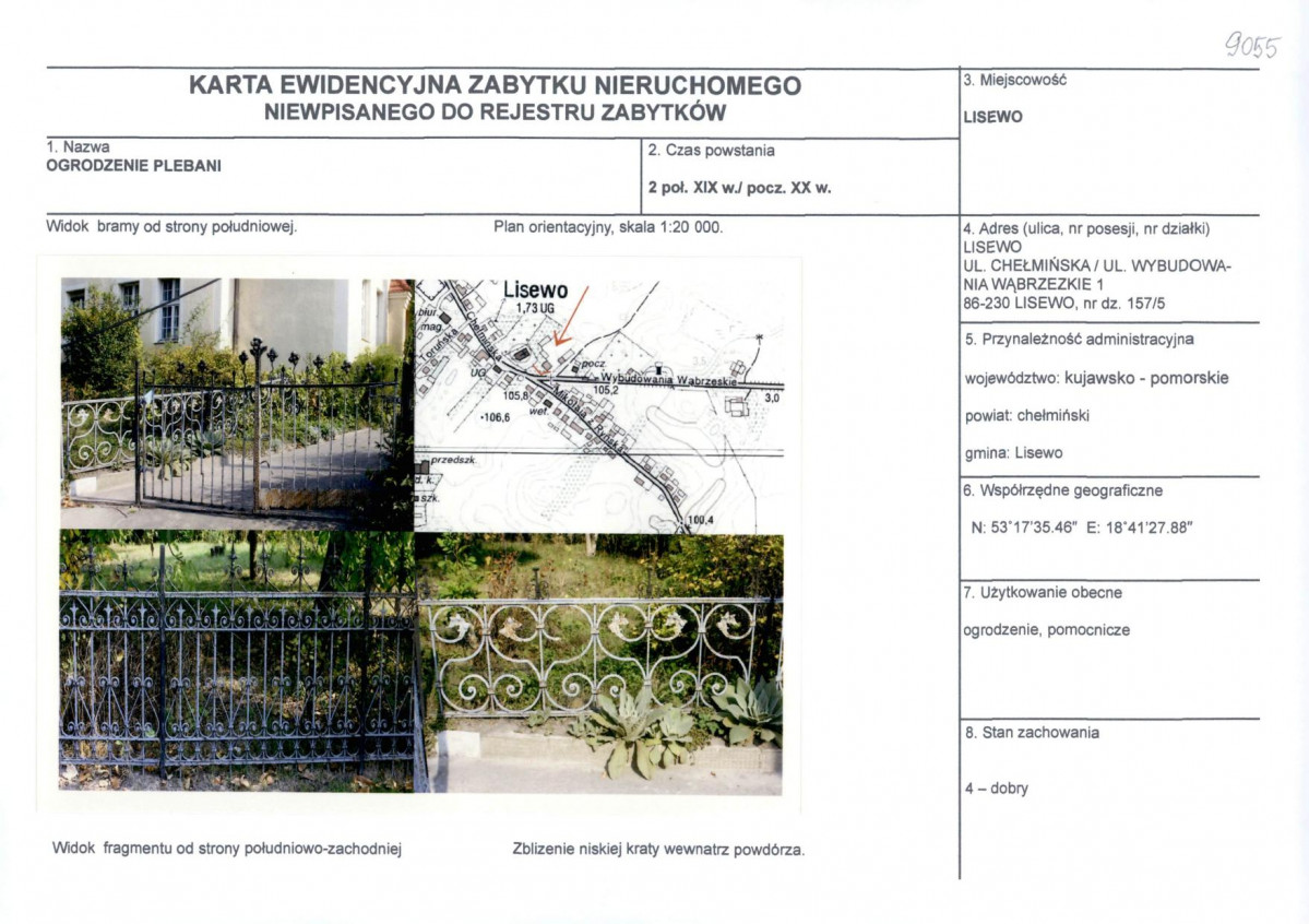 KEZN - Karta obiektu niewpisanego do rejestru, skan nr 1