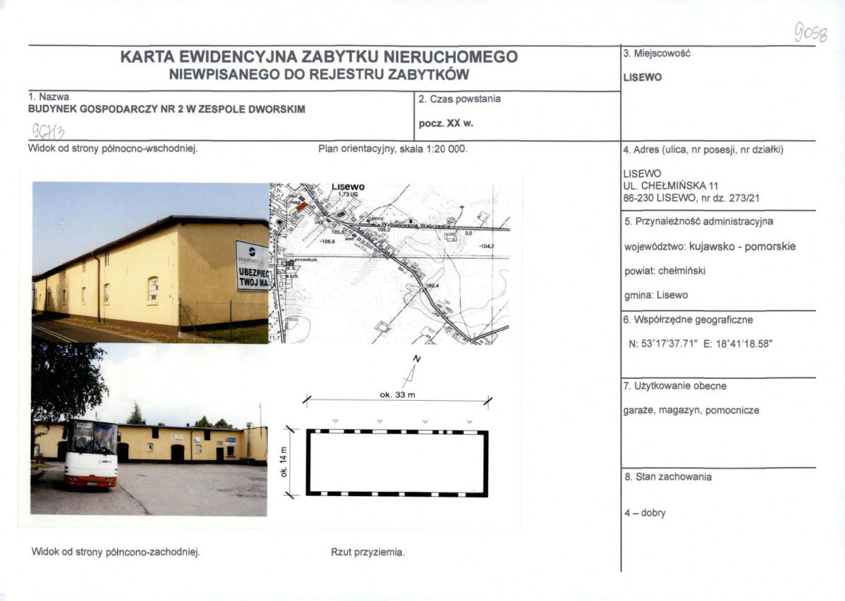 KEZN - Karta obiektu niewpisanego do rejestru, skan nr 1