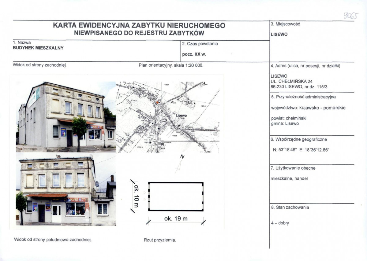 KEZN - Karta obiektu niewpisanego do rejestru, skan nr 1