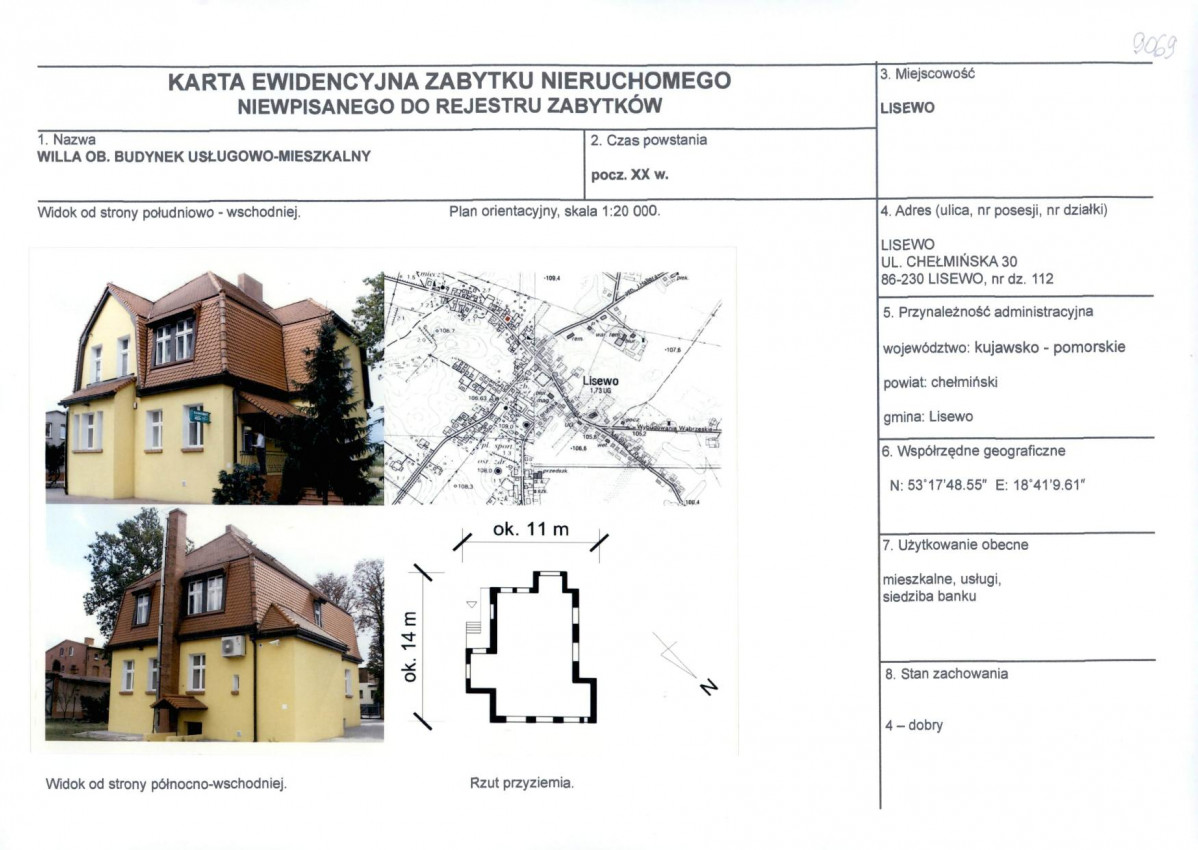 KEZN - Karta obiektu niewpisanego do rejestru, skan nr 1