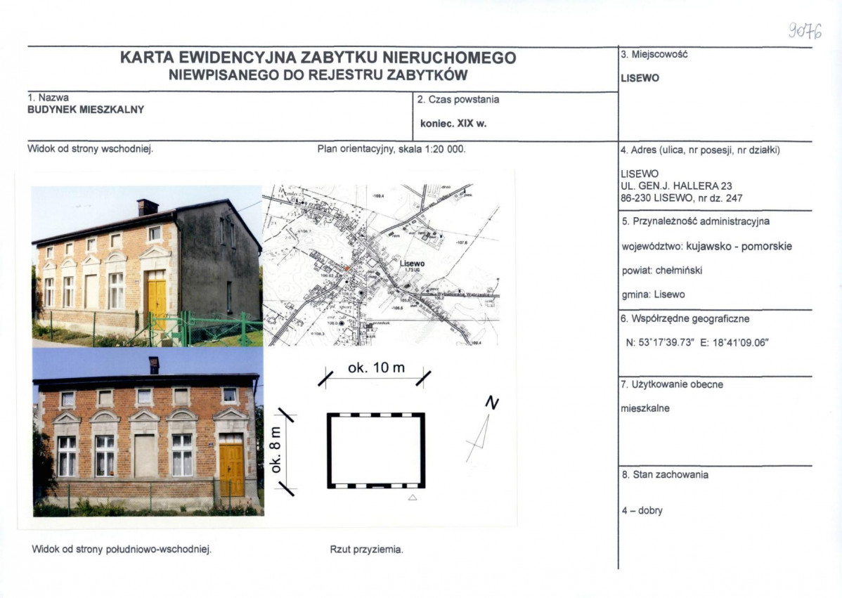 KEZN - Karta obiektu niewpisanego do rejestru, skan nr 1