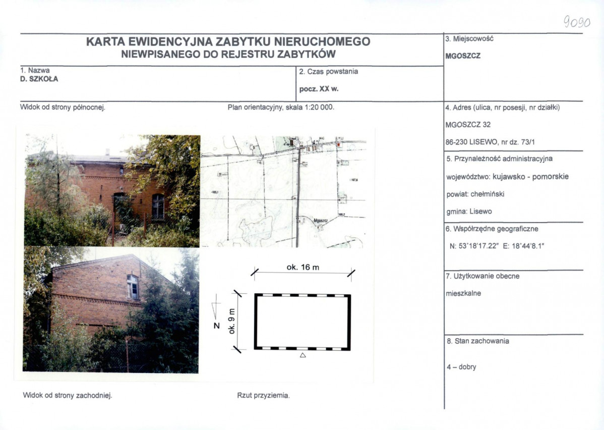 KEZN - Karta obiektu niewpisanego do rejestru, skan nr 1