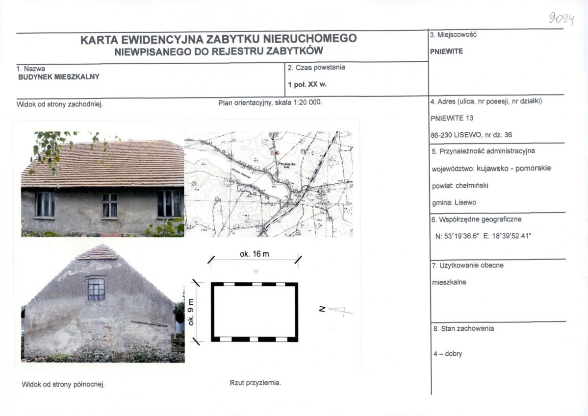 KEZN - Karta obiektu niewpisanego do rejestru, skan nr 1