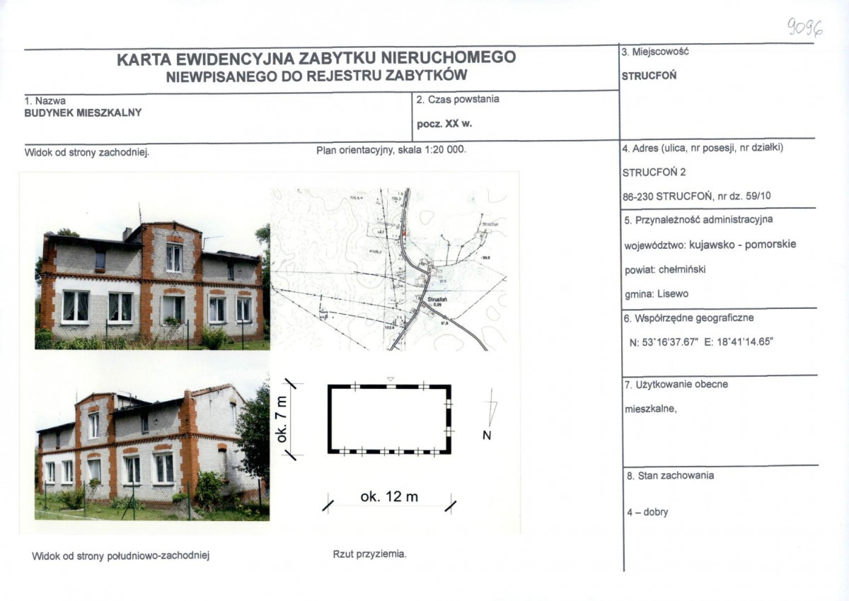 KEZN - Karta obiektu niewpisanego do rejestru, skan nr 1