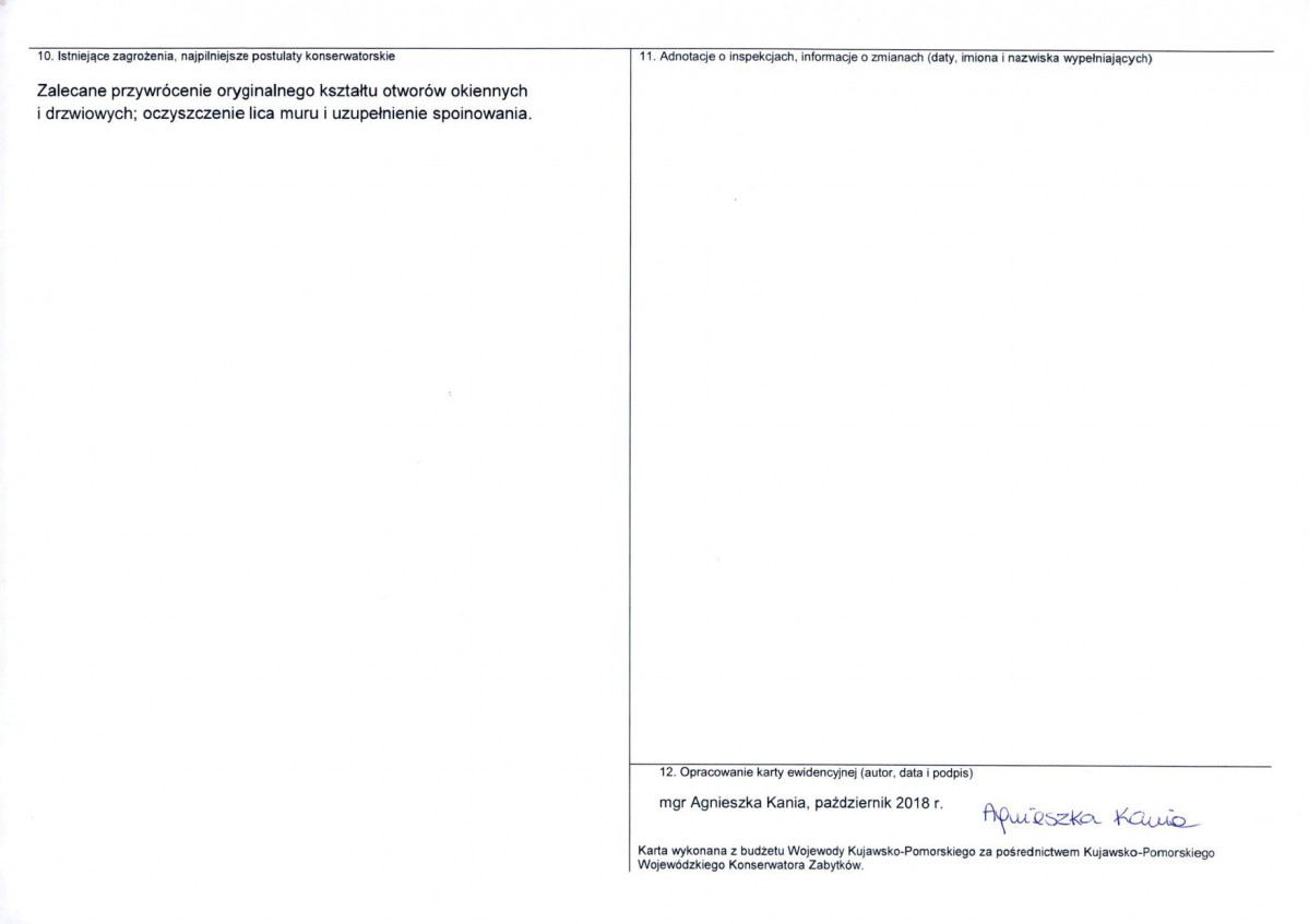 Karta obiektu niewpisanego do rejestru, skan nr 2