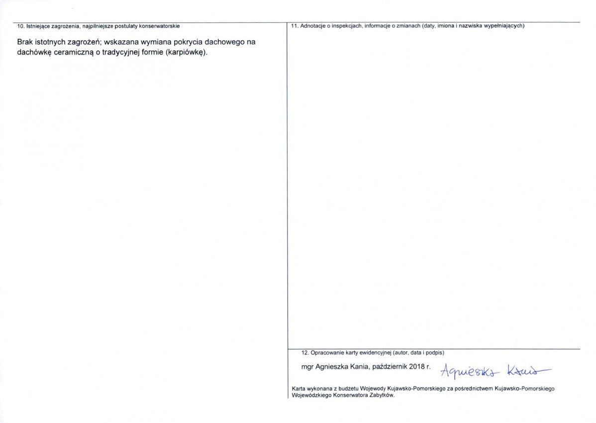 Karta obiektu niewpisanego do rejestru, skan nr 2