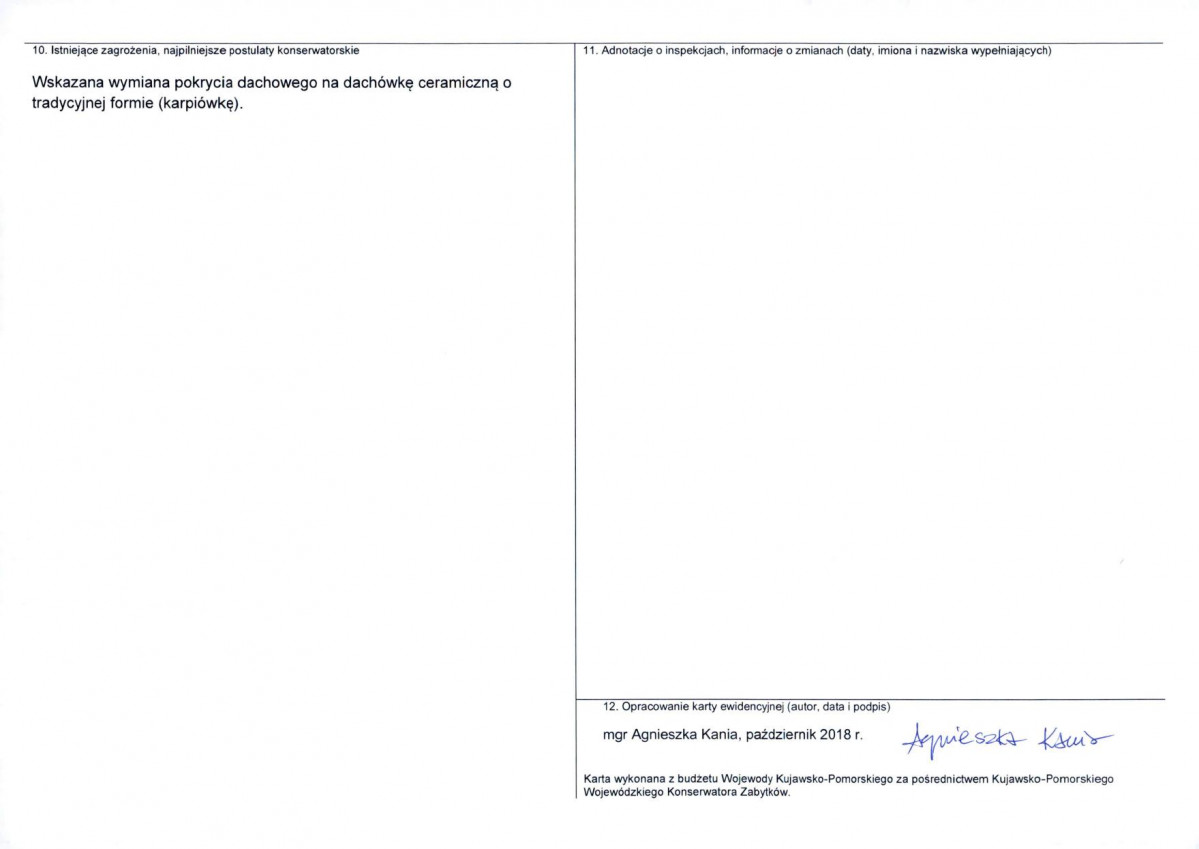 Karta obiektu niewpisanego do rejestru, skan nr 2