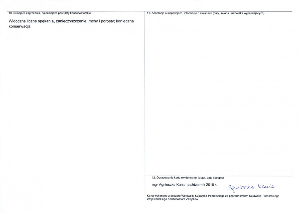 Karta obiektu niewpisanego do rejestru, skan nr 2