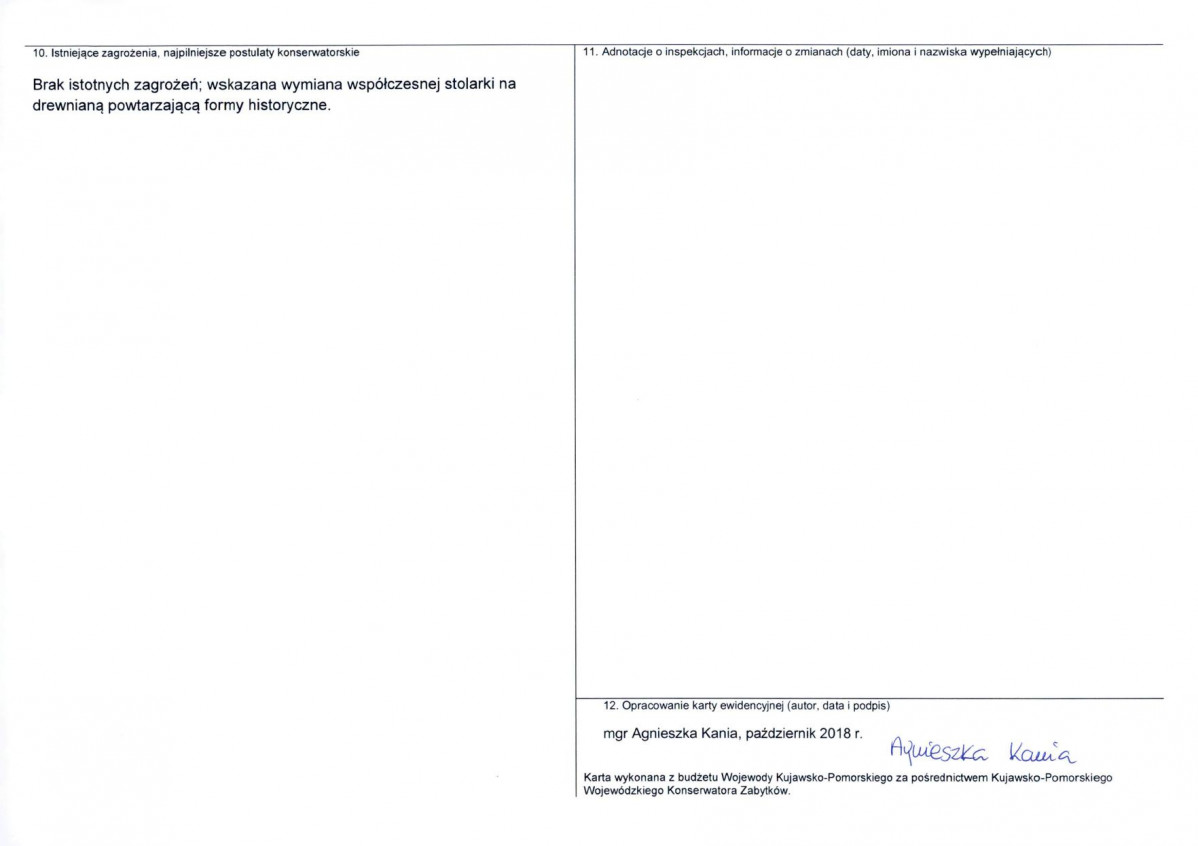 Karta obiektu niewpisanego do rejestru, skan nr 2