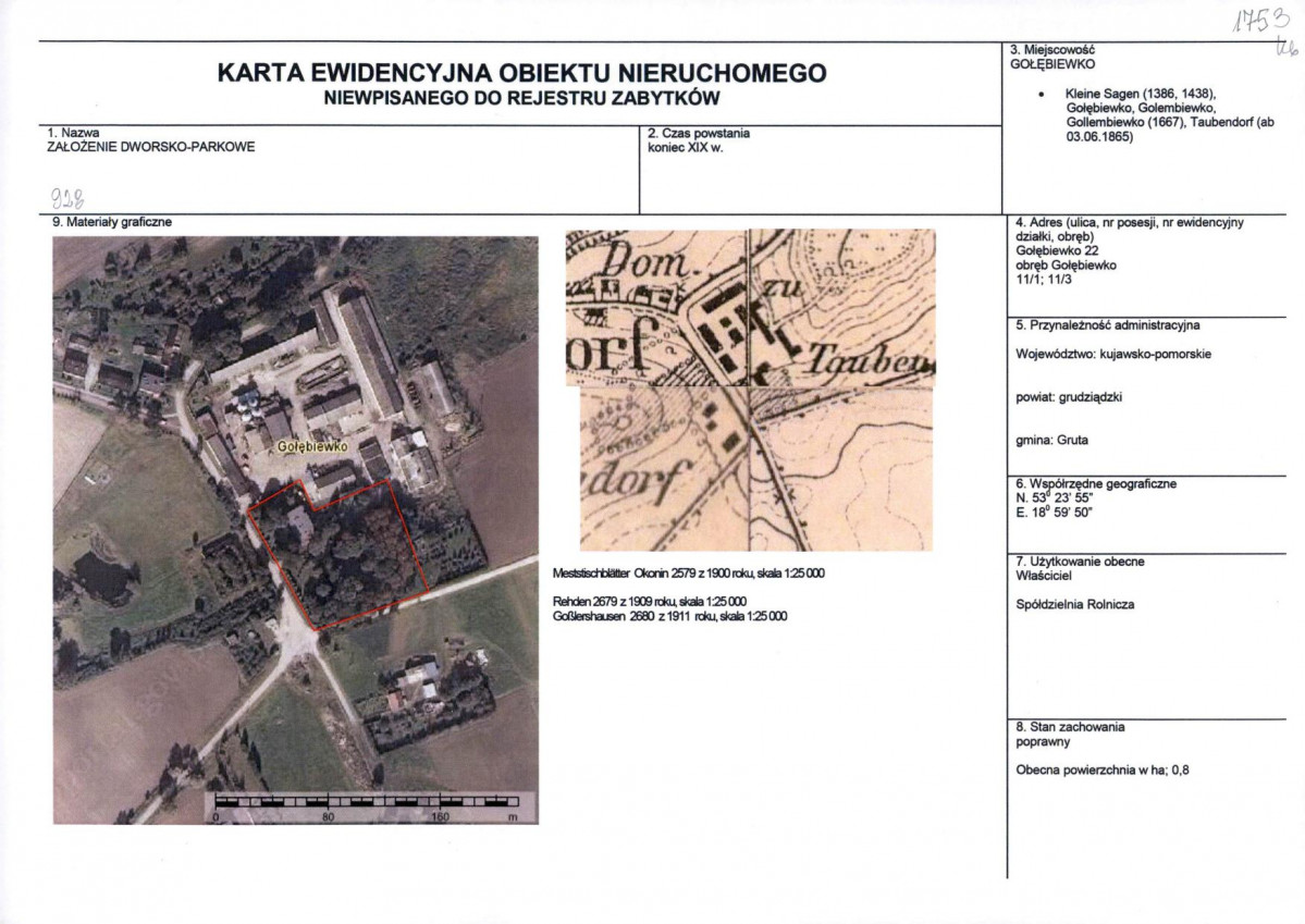 KEZN - Karta obiektu niewpisanego do rejestru, skan nr 1