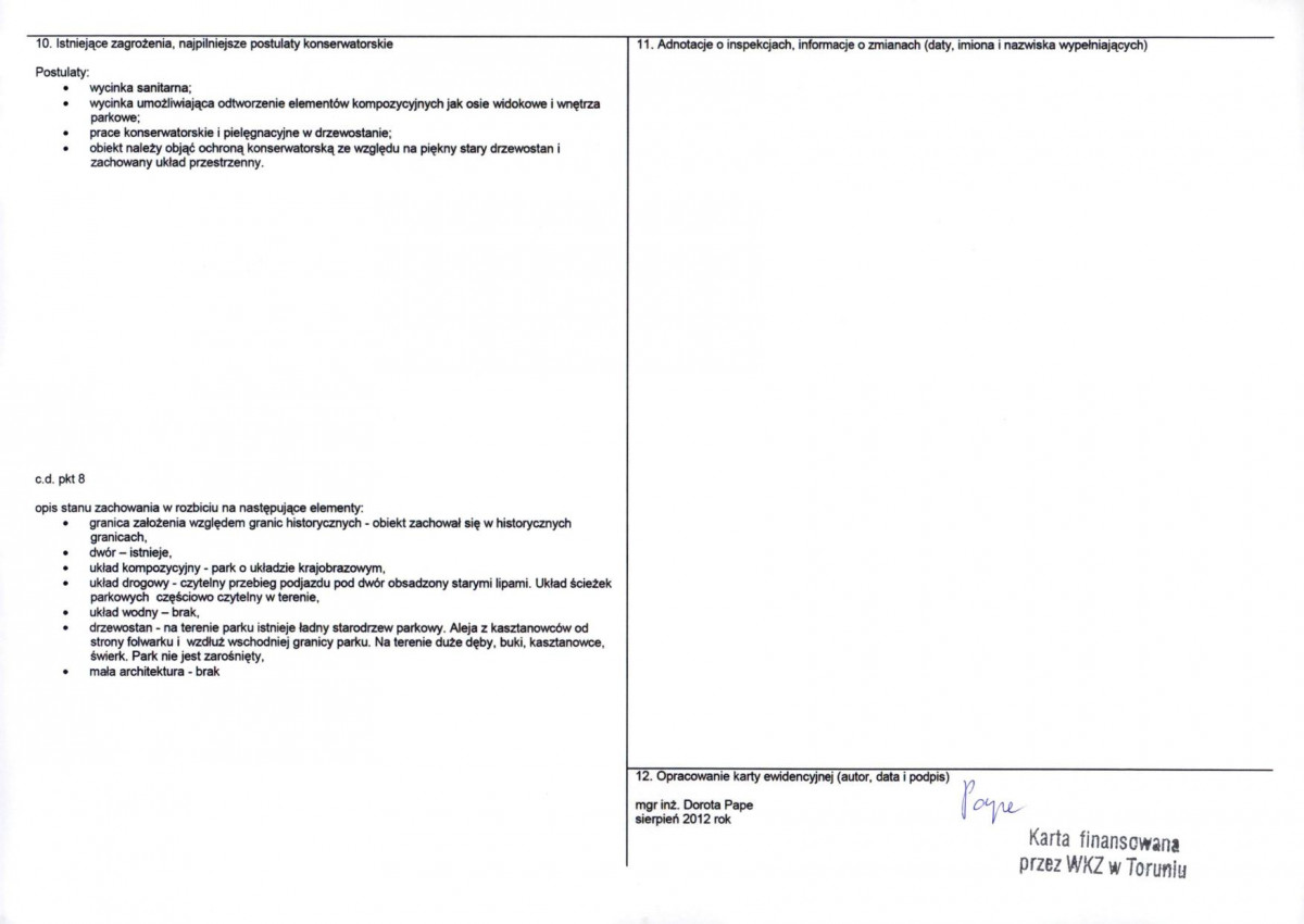 KEZN - Karta obiektu niewpisanego do rejestru, skan nr 2