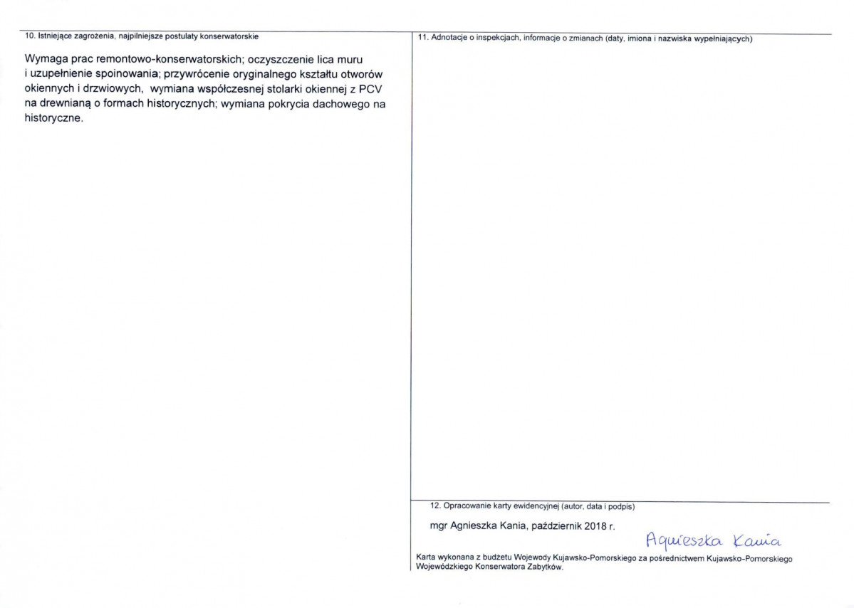 Karta obiektu niewpisanego do rejestru, skan nr 2
