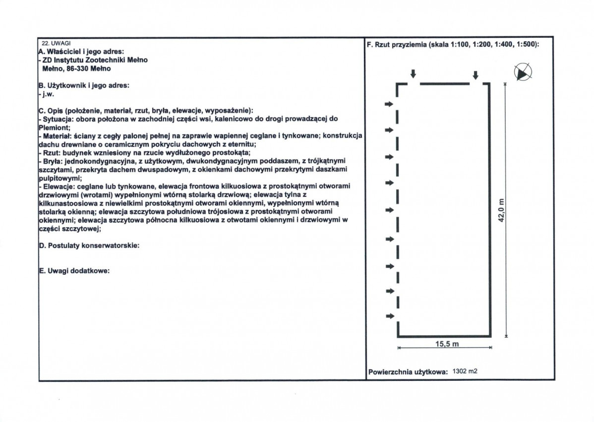 KEZN - Karta obiektu niewpisanego do rejestru, skan nr 2