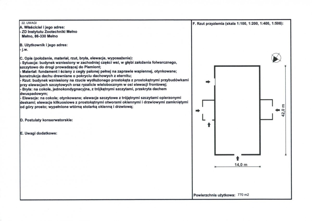 KEZN - Karta obiektu niewpisanego do rejestru, skan nr 2