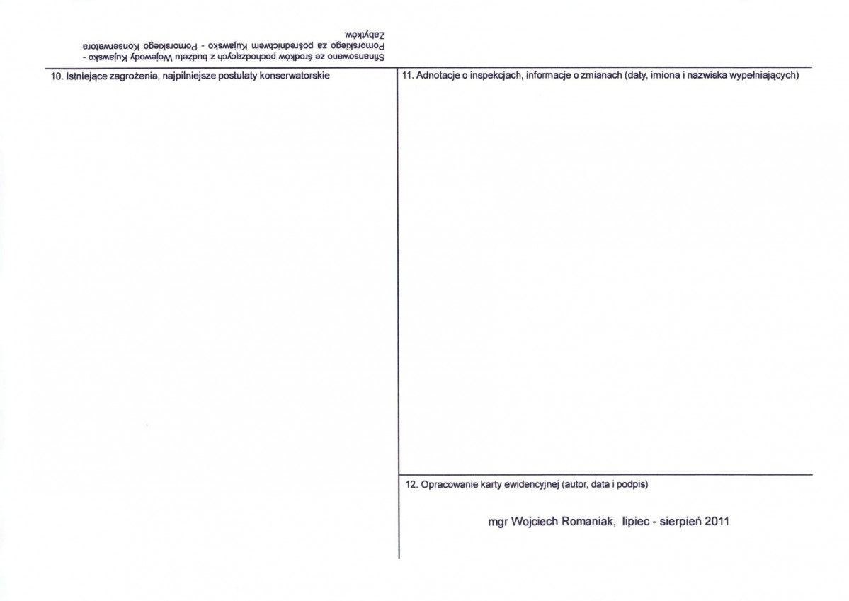 Karta obiektu niewpisanego do rejestru, skan nr 2