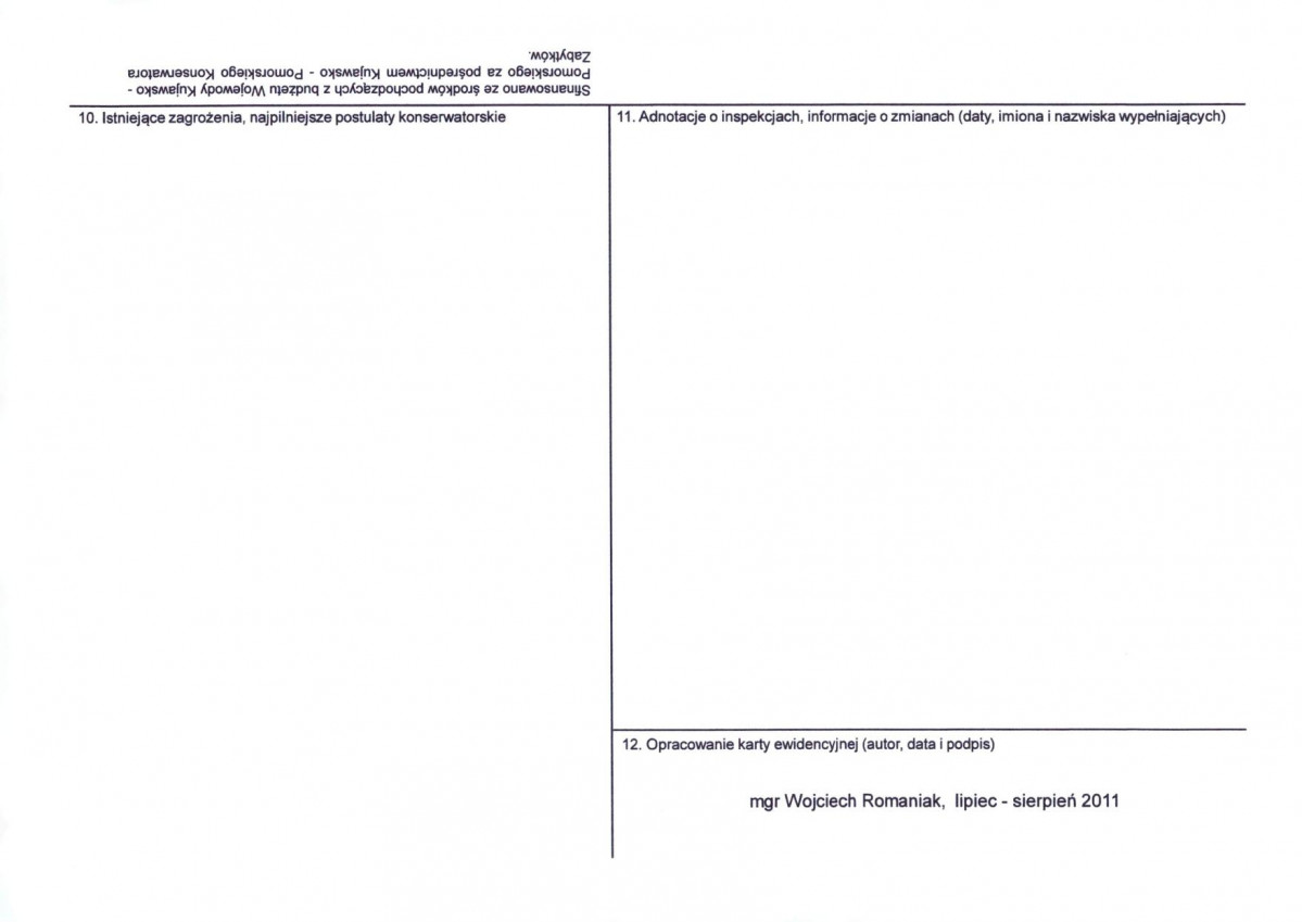 Karta obiektu niewpisanego do rejestru, skan nr 2