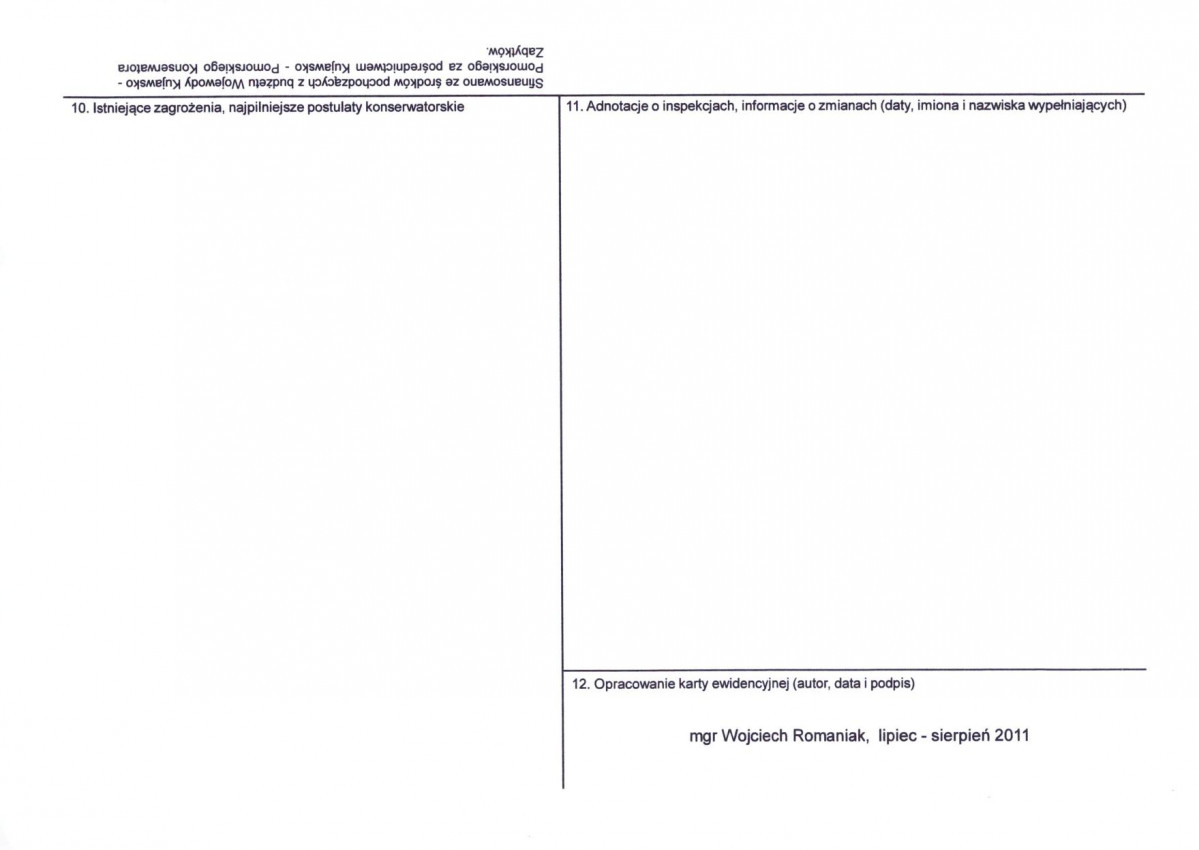Karta obiektu niewpisanego do rejestru, skan nr 2
