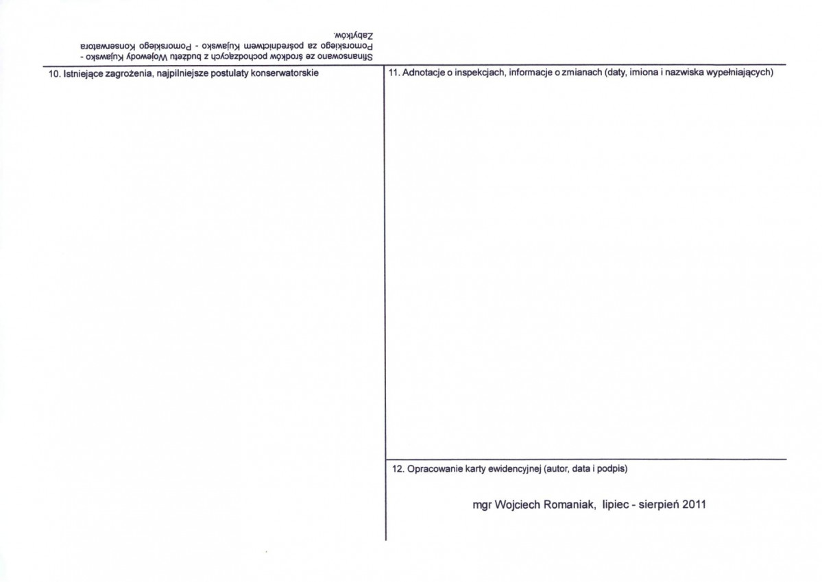 Karta obiektu niewpisanego do rejestru, skan nr 2