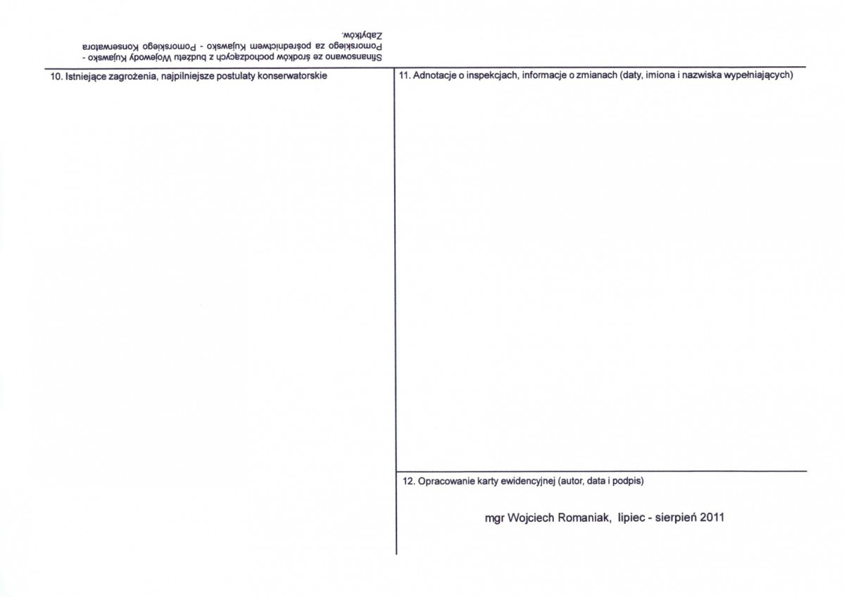 Karta obiektu niewpisanego do rejestru, skan nr 2