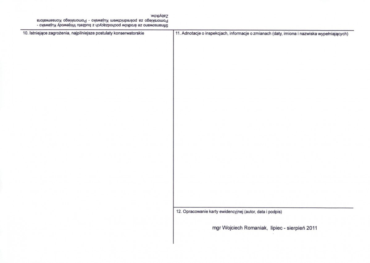 Karta obiektu niewpisanego do rejestru, skan nr 2