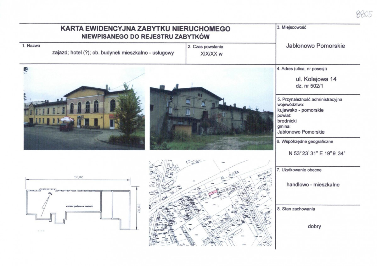 KEZN - Karta obiektu niewpisanego do rejestru, skan nr 1