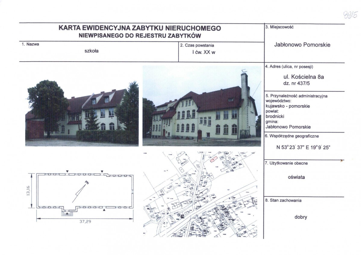 Karta obiektu niewpisanego do rejestru, skan nr 1