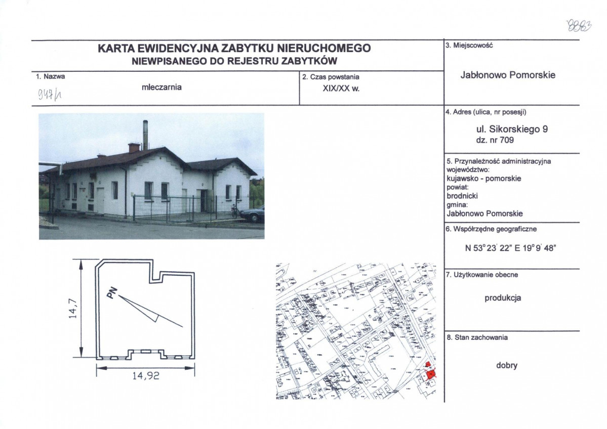 KEZN - Karta obiektu niewpisanego do rejestru, skan nr 1